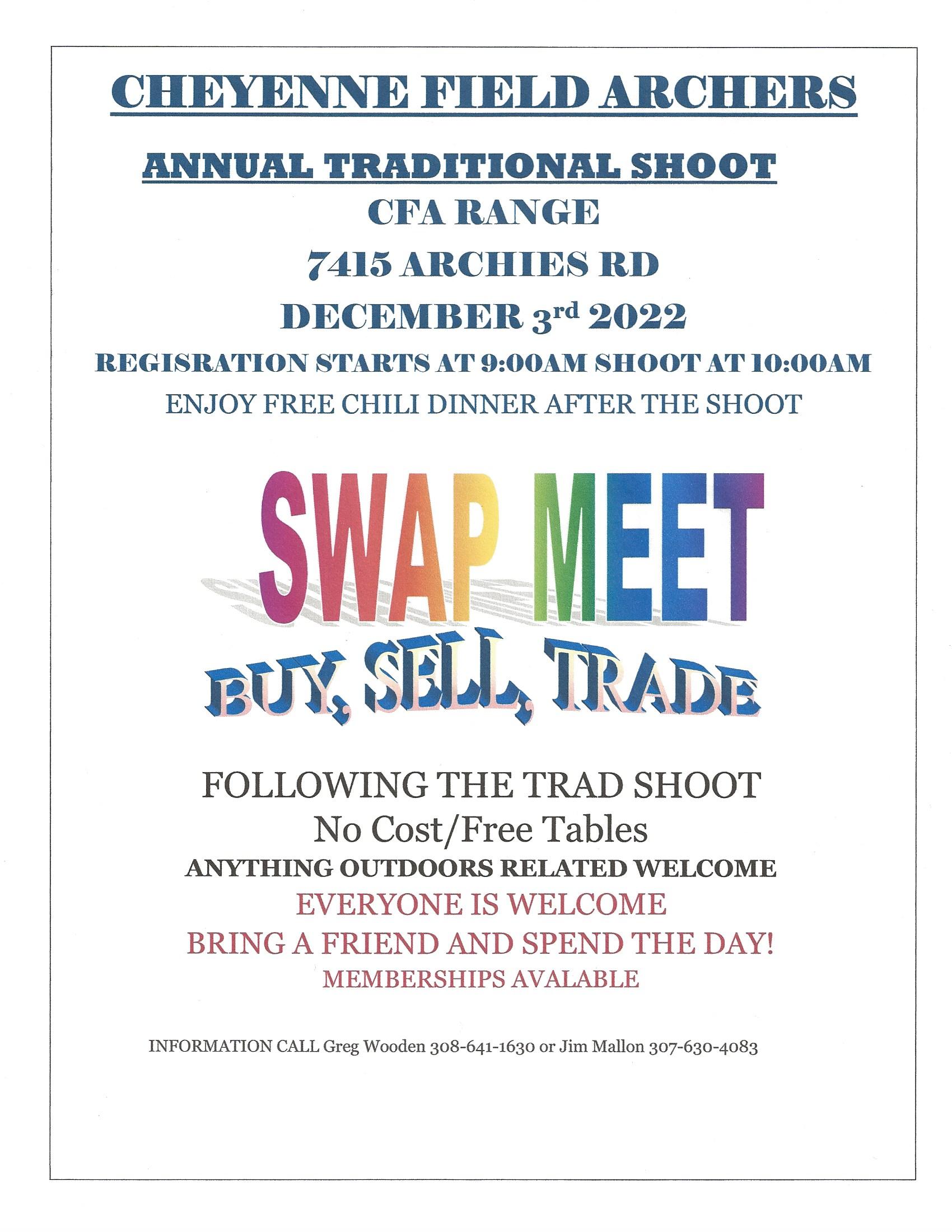 Trad Shoot--Swap Meet 2022
