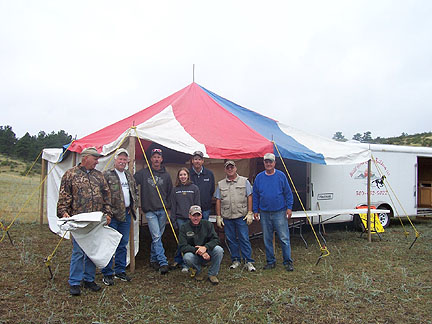 2005 Bowhunters Weekend Registration tent setup
                    crew