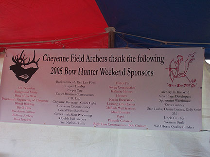 2005 Bowhunters Weekend Big Thank you to all the
                    Sponsors