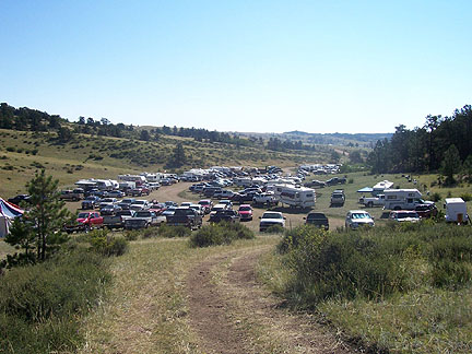 2005 Bowhunters Weekend Parking lot full of
                    campers