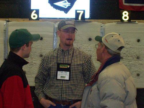 2005 Turkey Calling Clinic Chris Rowe from Primos
                   talking with members