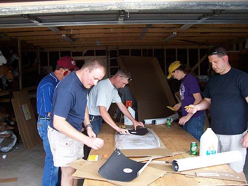 2005 Work Party Crew
                    getting ready to glue state field targets to
                    cardboard